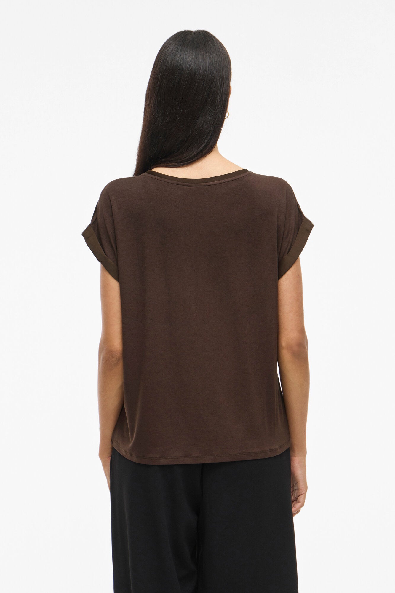 Viellette satin top - Coffee Bean